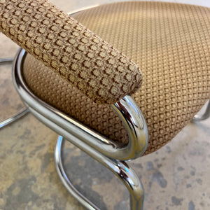 Freischwinger beige Chrom von Giotto Stoppino - mit kleinen Gebrauchsspuren