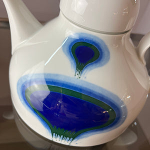 Set: Teekanne und Zuckerdose Form F PoP Art blau weiß von Fürstenberg