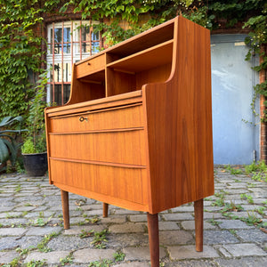 Sekretär Teak mit Spiegel & Schloss aus Dänemark