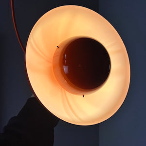 Hängelampe Flowerpot VP1 orange Emaille von Verner Panton für Louis Poulsen