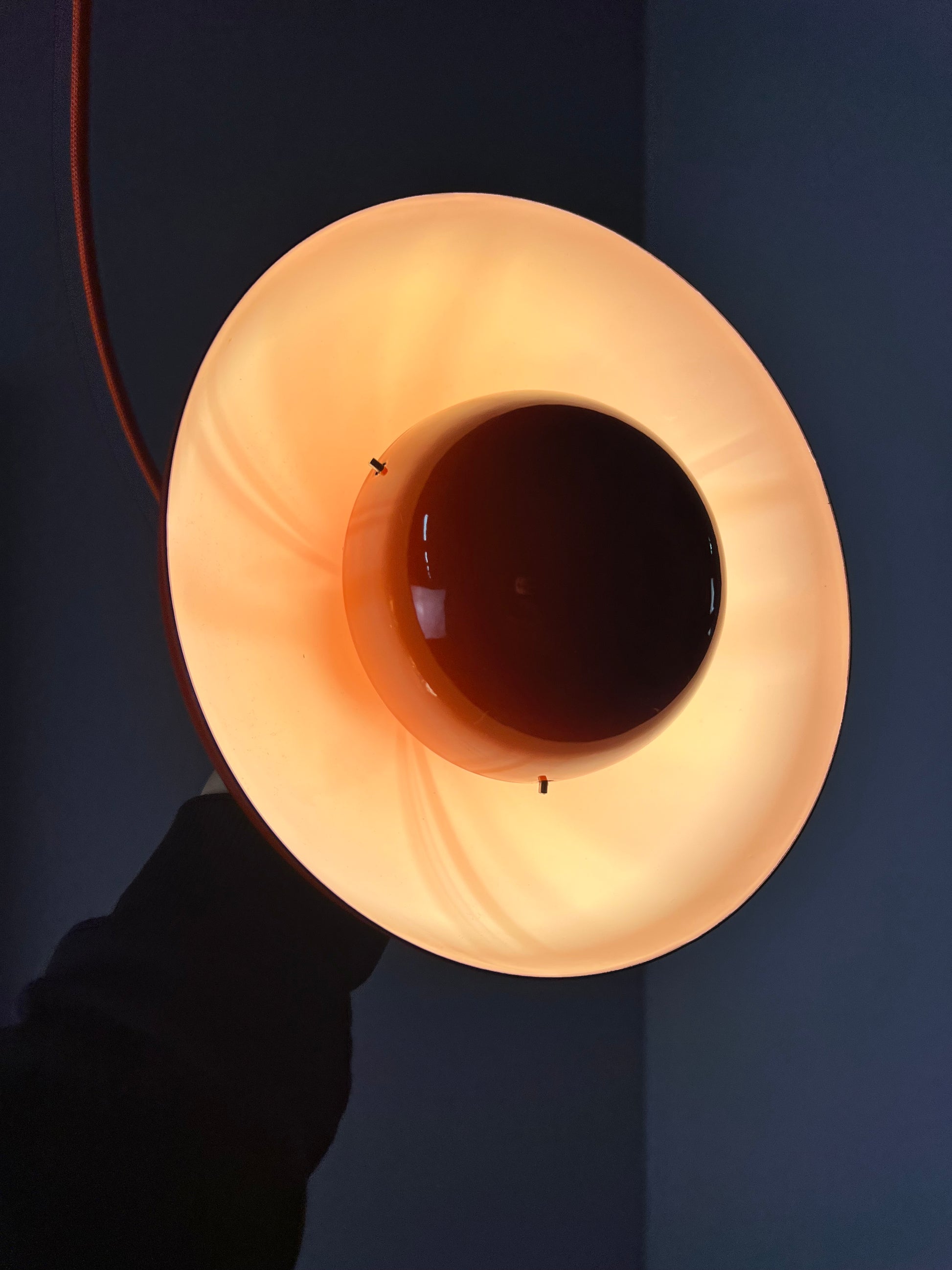 Hängelampe Flowerpot VP1 orange Emaille von Verner Panton für Louis Poulsen