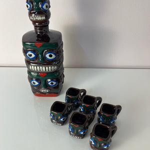 Set: Tiki Schnapsdekanter & 6 Becher