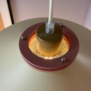 Lamellenlampe neu lackiert creme rosa braun