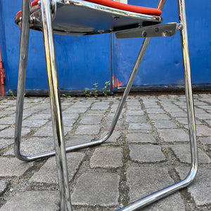 Klappstuhl rot Chrom von Camel Steel Products