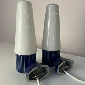 Set: 2x Wandlampe Modell 6020 blau von Sigvard Bernadotte für Ifö