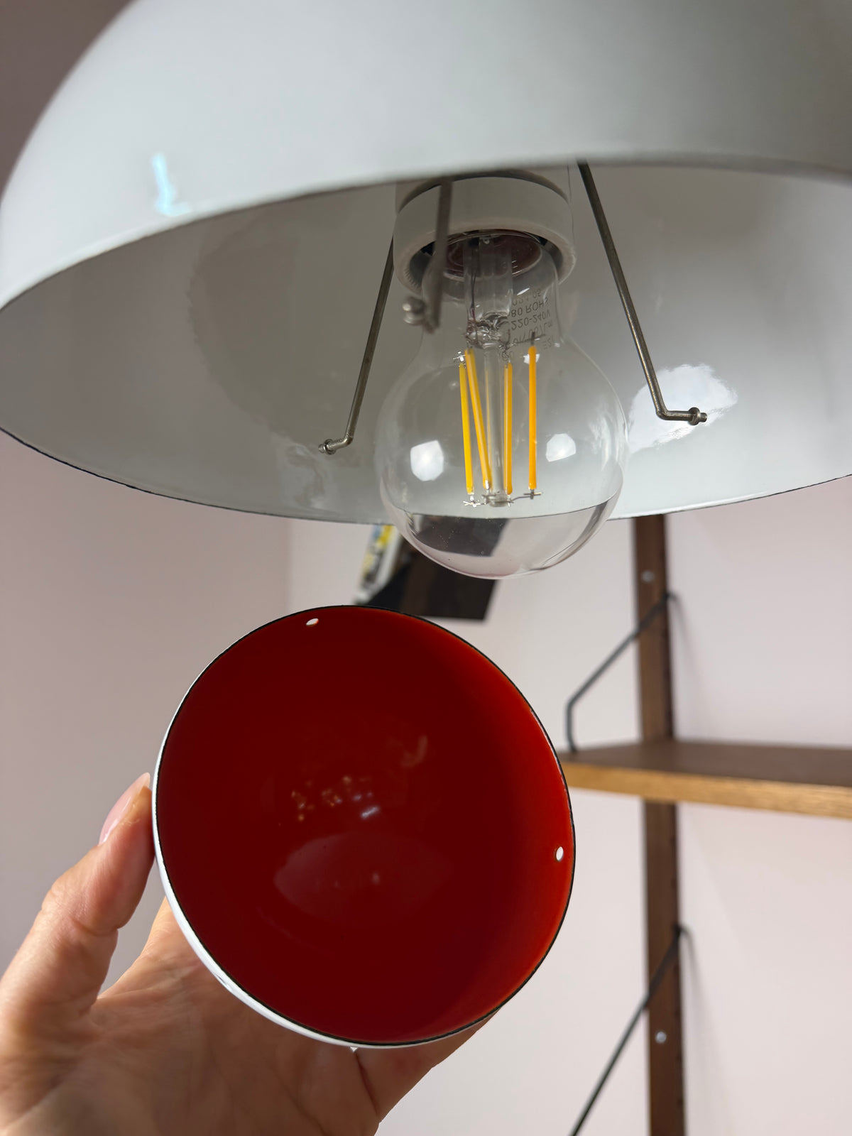 Hängelampe Flowerpot weiß Emaille von Verner Panton für Louis Poulsen