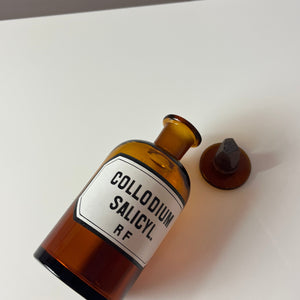 Apothekerglas Collodium Salicylic. RF braun