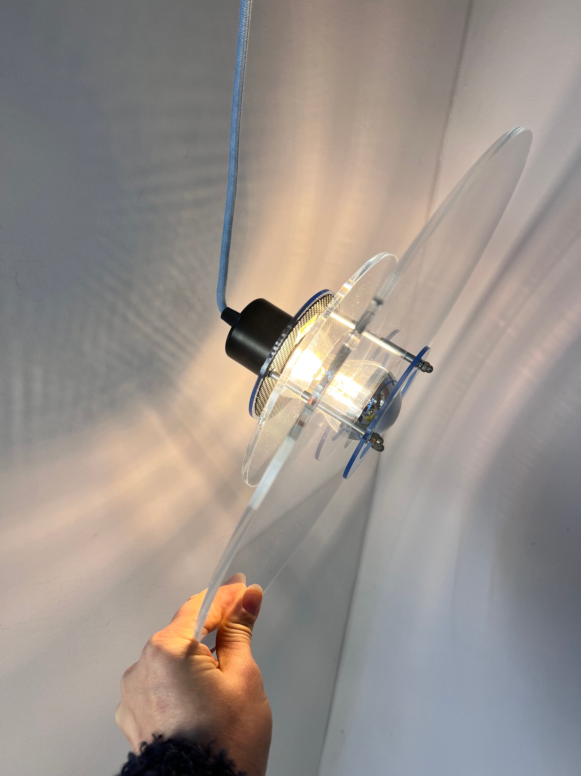 Lamellenlampe „Space“ Plexiglas aus Dänemark