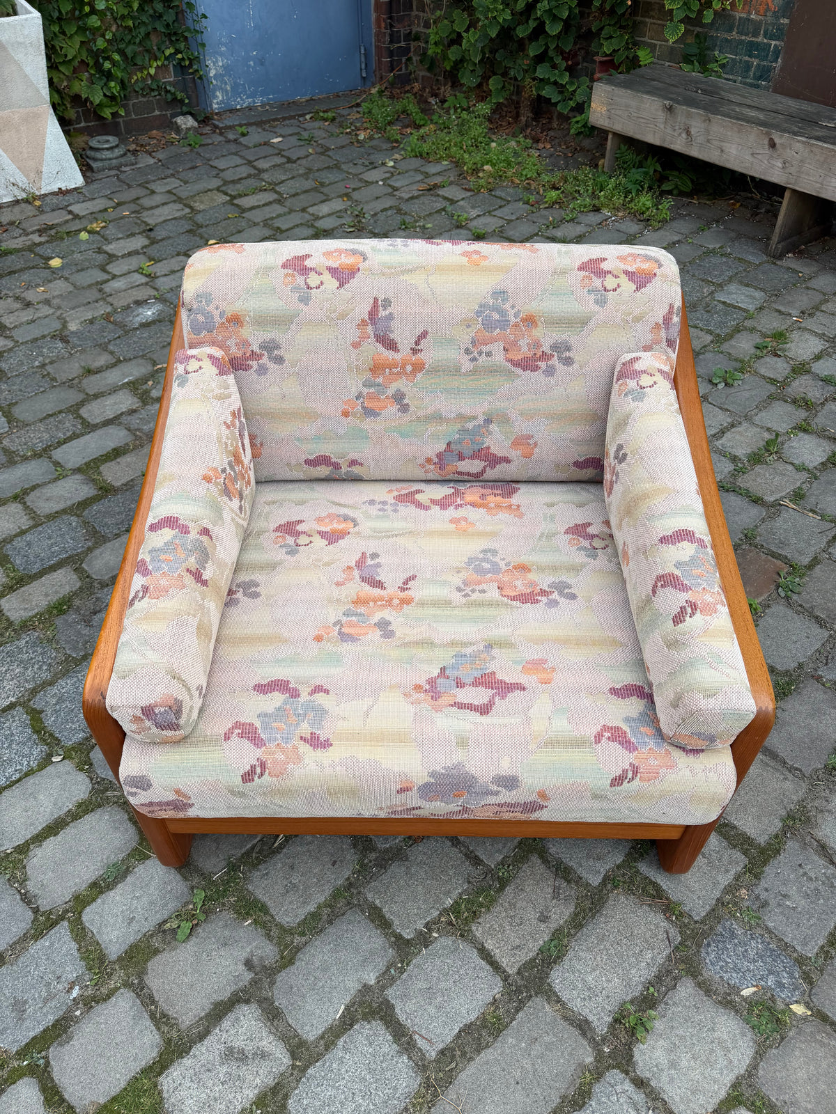 Schlafsessel / Gästebett Teak Textilstoff aus Dänemark