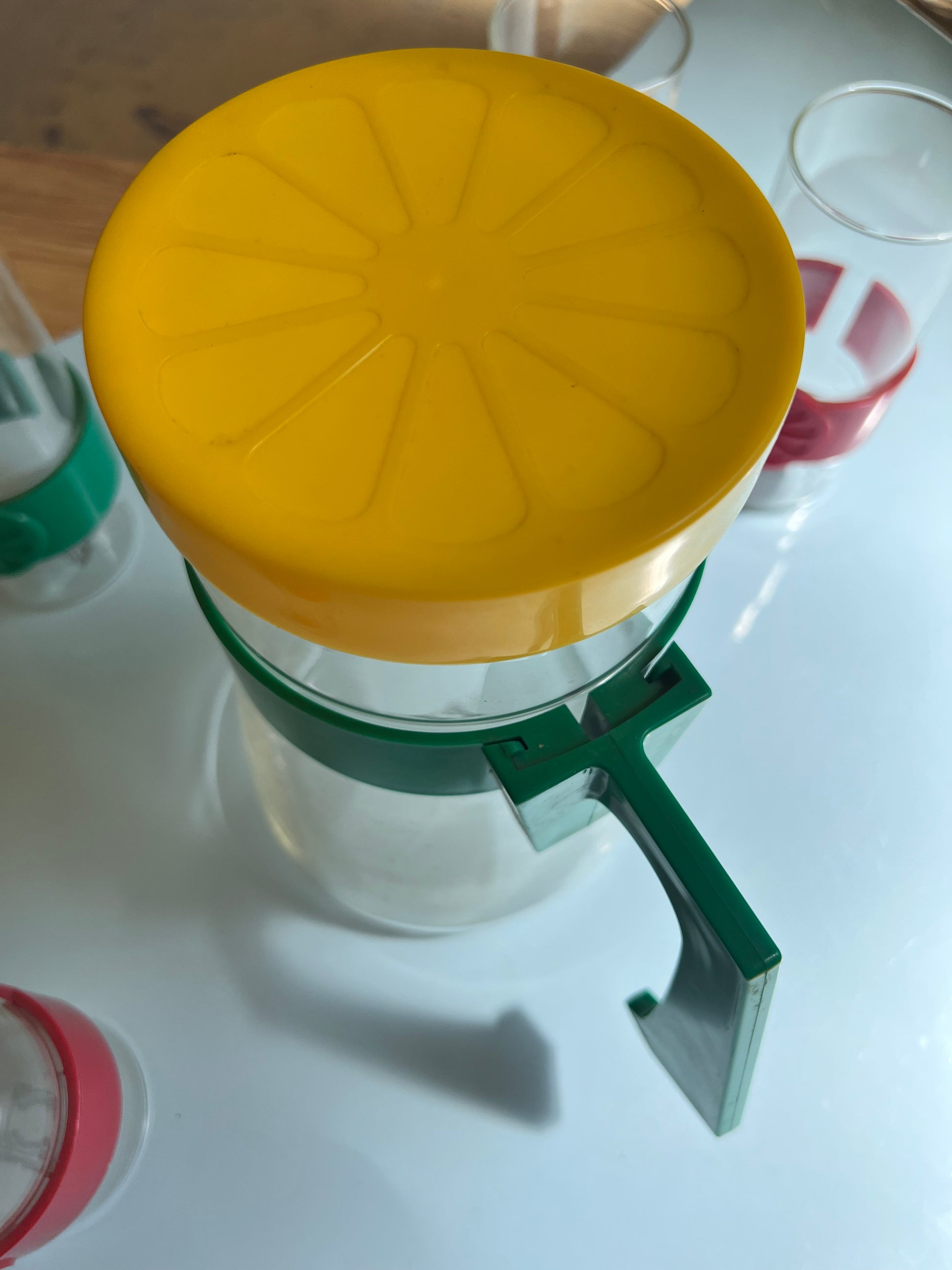 Set: Karaffe und 6 Gläser von Schott Jena 70er