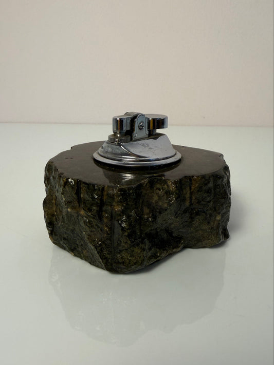 Tischfeuerzeug grün schwarz Alabaster