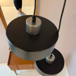 Hängelampe schwarz Chrom mit Gitter