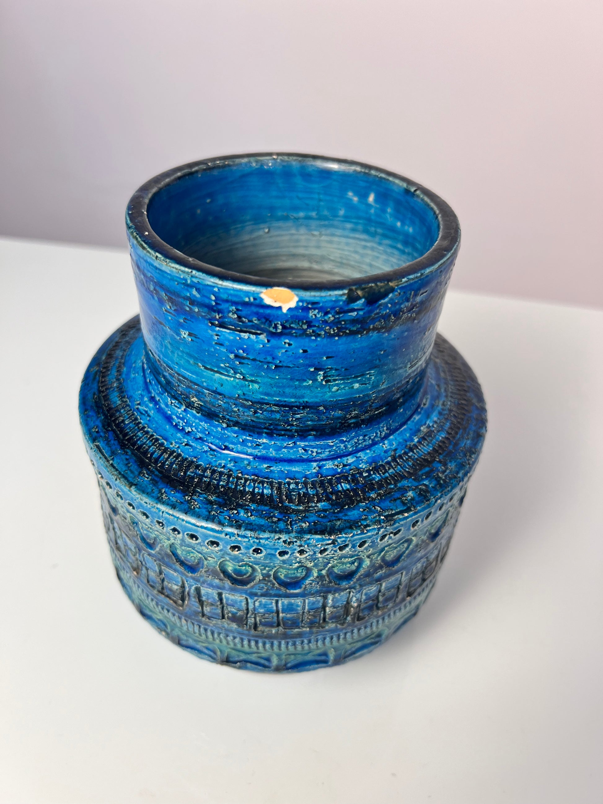 Vase Serie Rimini Blu von Aldo Londi für Bitossi
