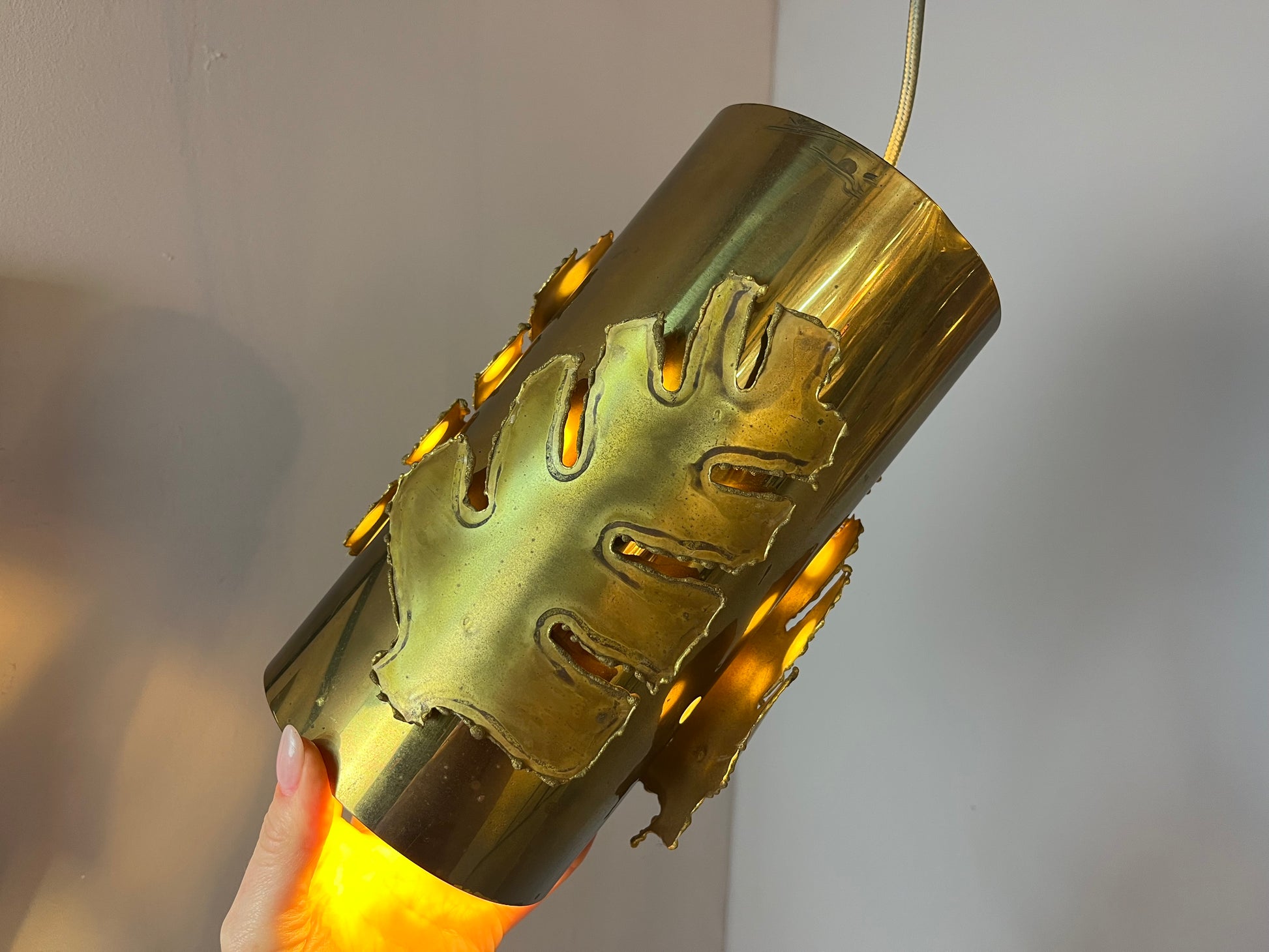 Hängelmape mit Messing Blättern von Svend Aage Holm Sørensen