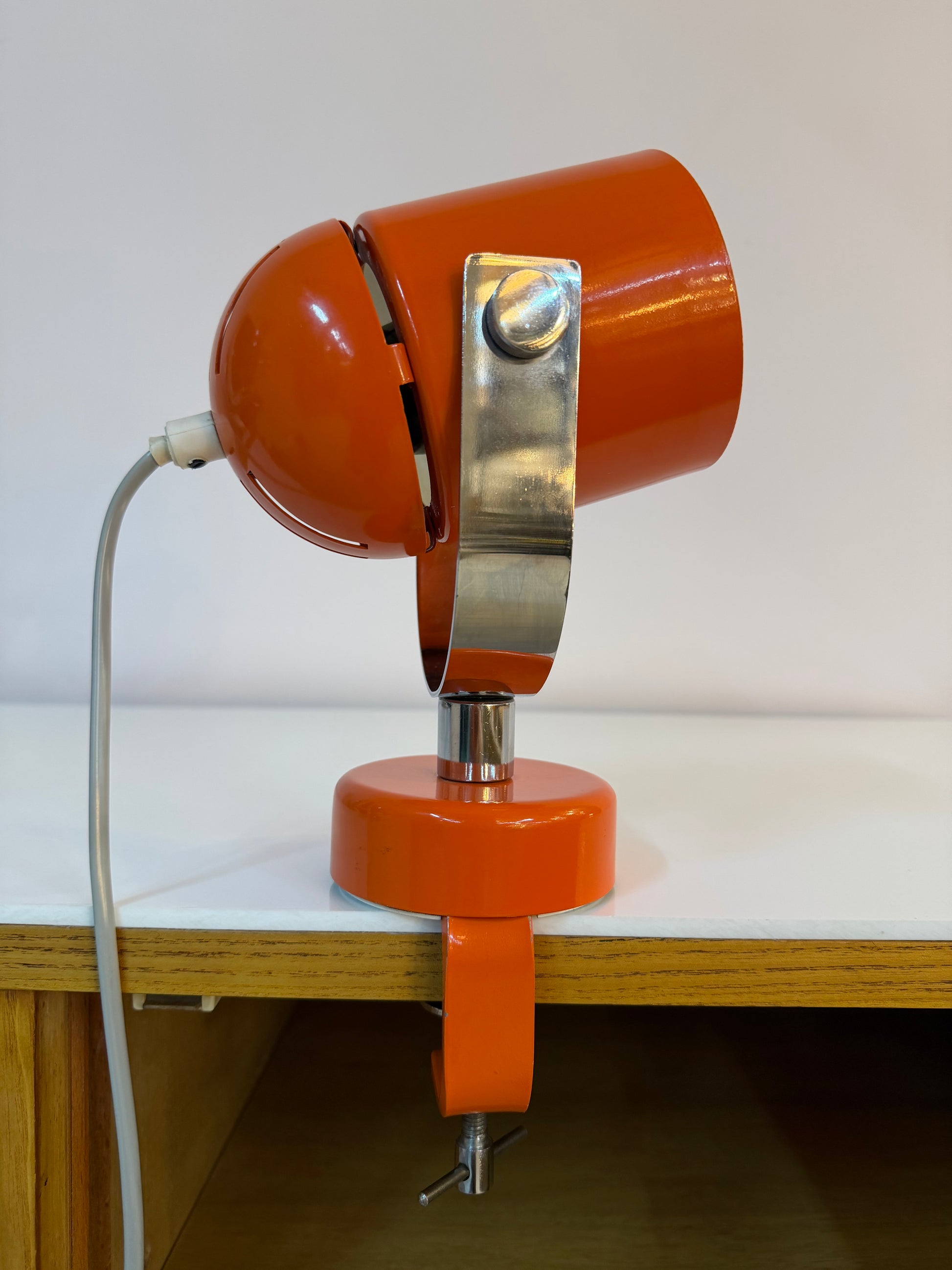 Klemmlampe / Wandlampe Combi Lux orange Chrom von Stanislav Indra für Lidokov Boskovice