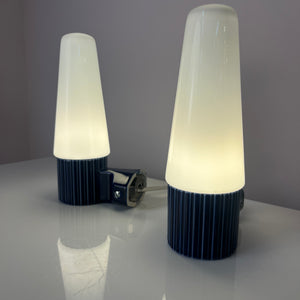 Set: 2x Wandlampe Modell 6020 blau von Sigvard Bernadotte für Ifö