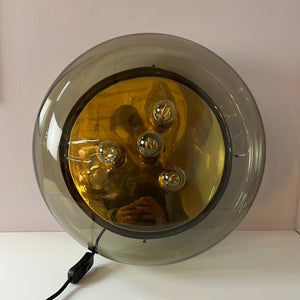 Wand-/ Deckenlampe Messing Rauchglas von Kaiser Leuchten