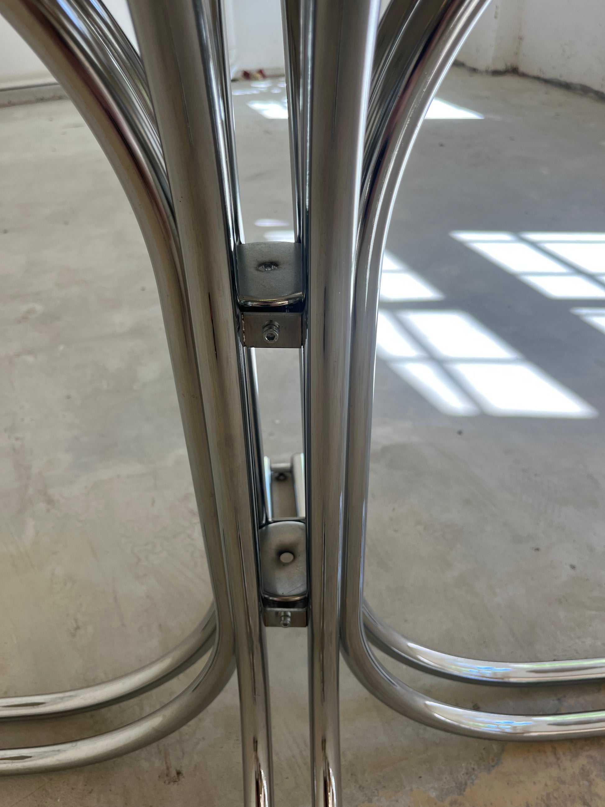 Runder Esstisch Rauchglas Chrom - Standard Gestell