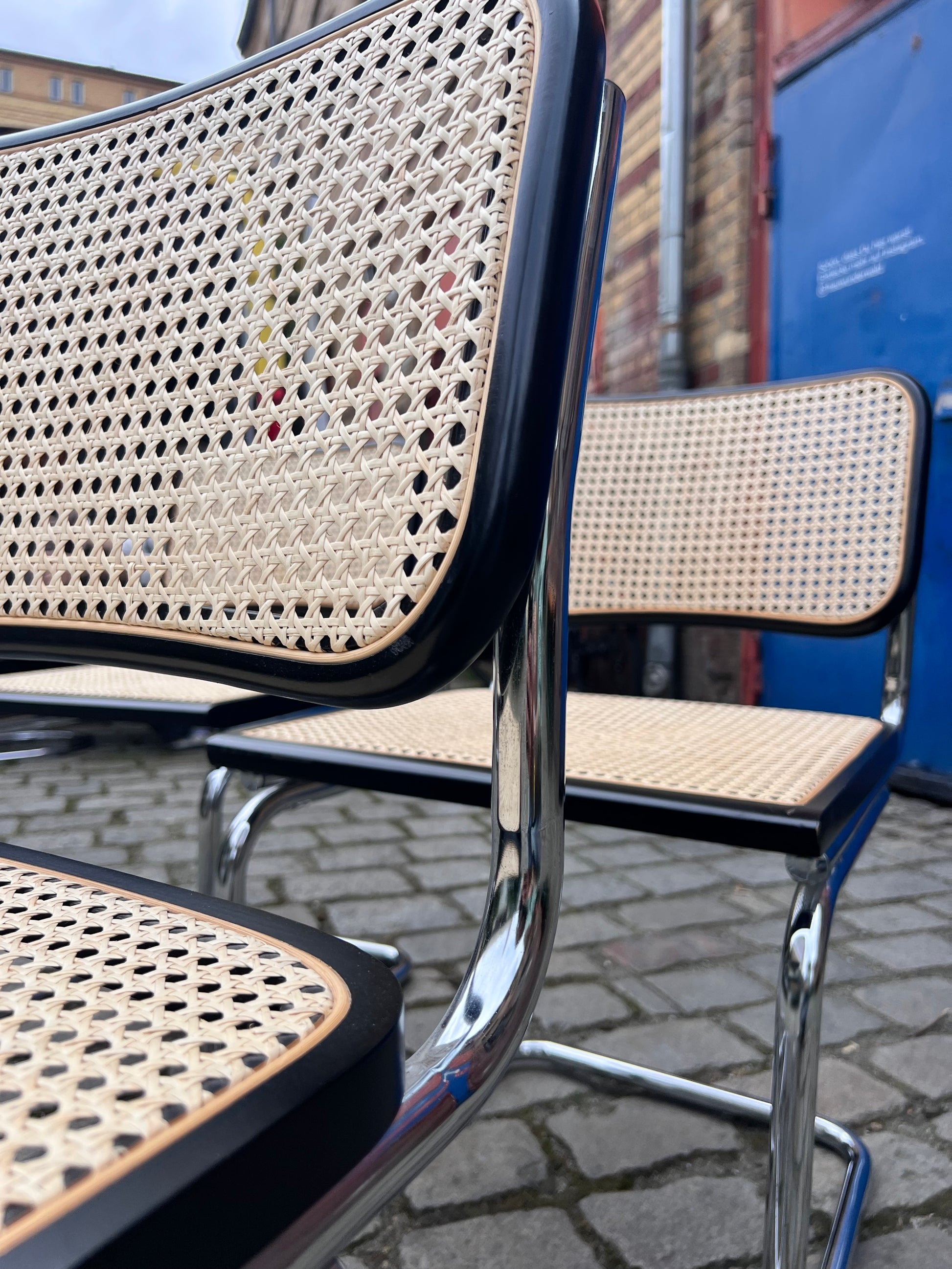 Set: 4x Freischwinger Wiener Geflecht
