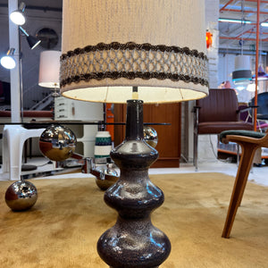 Stehlampe dunkelbraun beige Keramik von EEA Leuchten