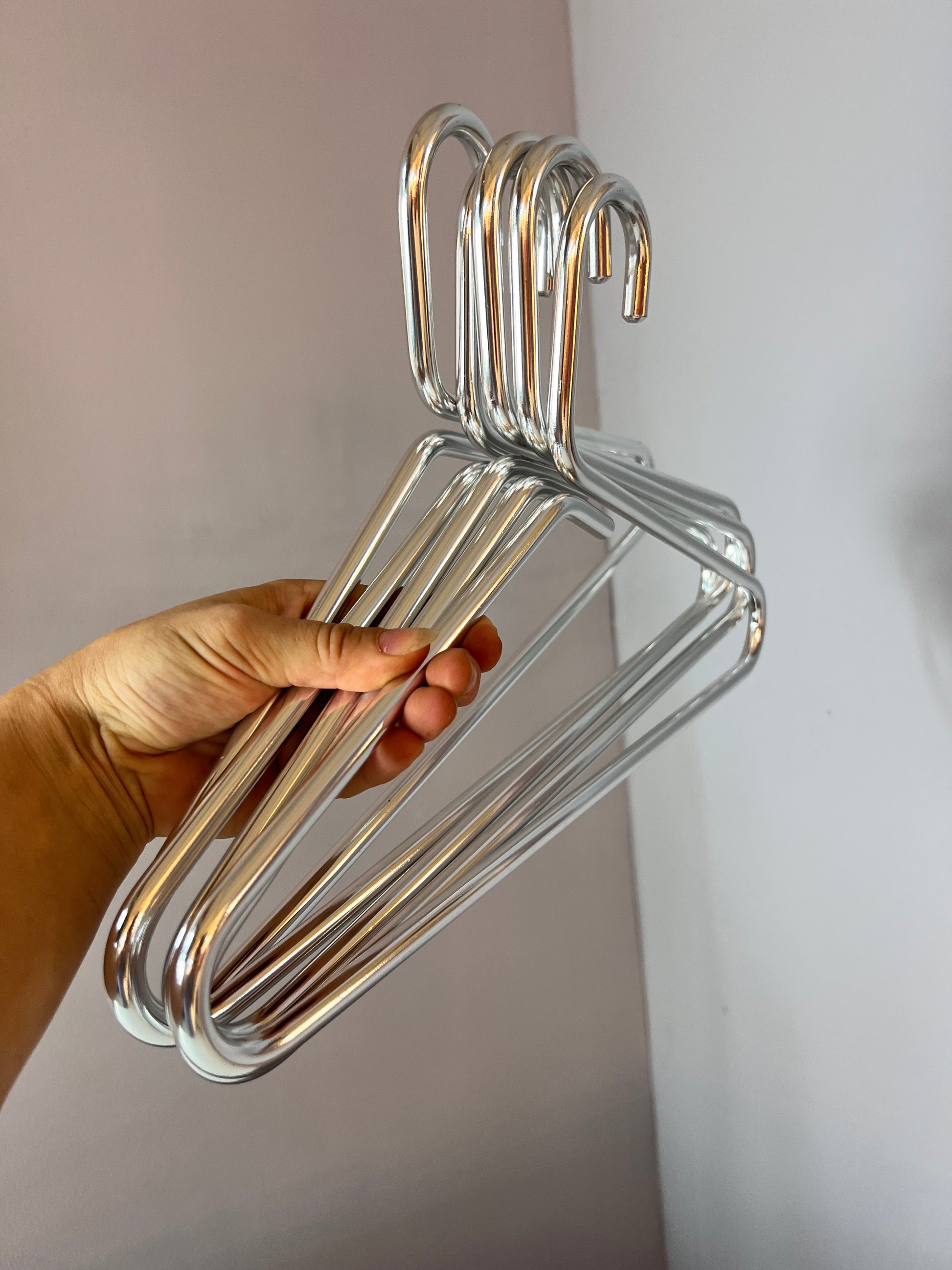 Set: 5x Kleiderbügel Metall 80er