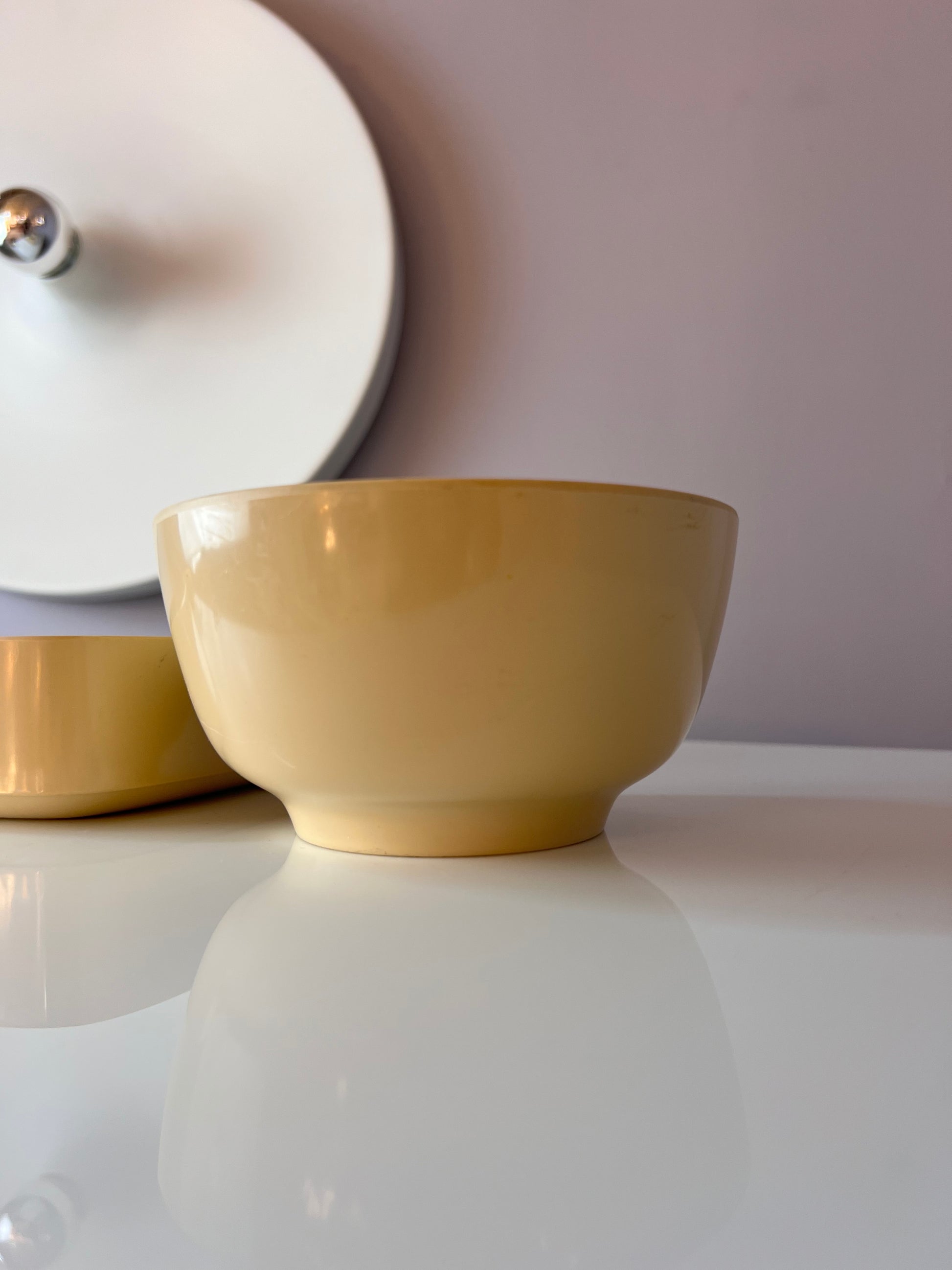 Set: 2 Schalen Mepa Service creme von Falle Uldall für Rosti