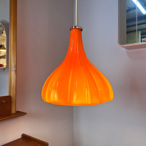 Blumenlampe orange Glas von Peill & Putzler