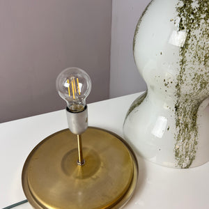 Tischlampe grün weiß Glas von Doria
