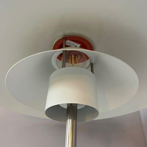 Tischlampe Trapez weiß orange von Christian Hvidt für Nordisk Solar