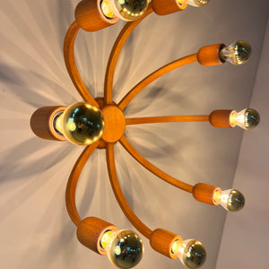 Achtarmige Wandlampe / Deckenlampe Teak von DOMUS