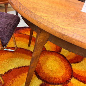 Runder Esstisch Teak mit Butterfly Auszug