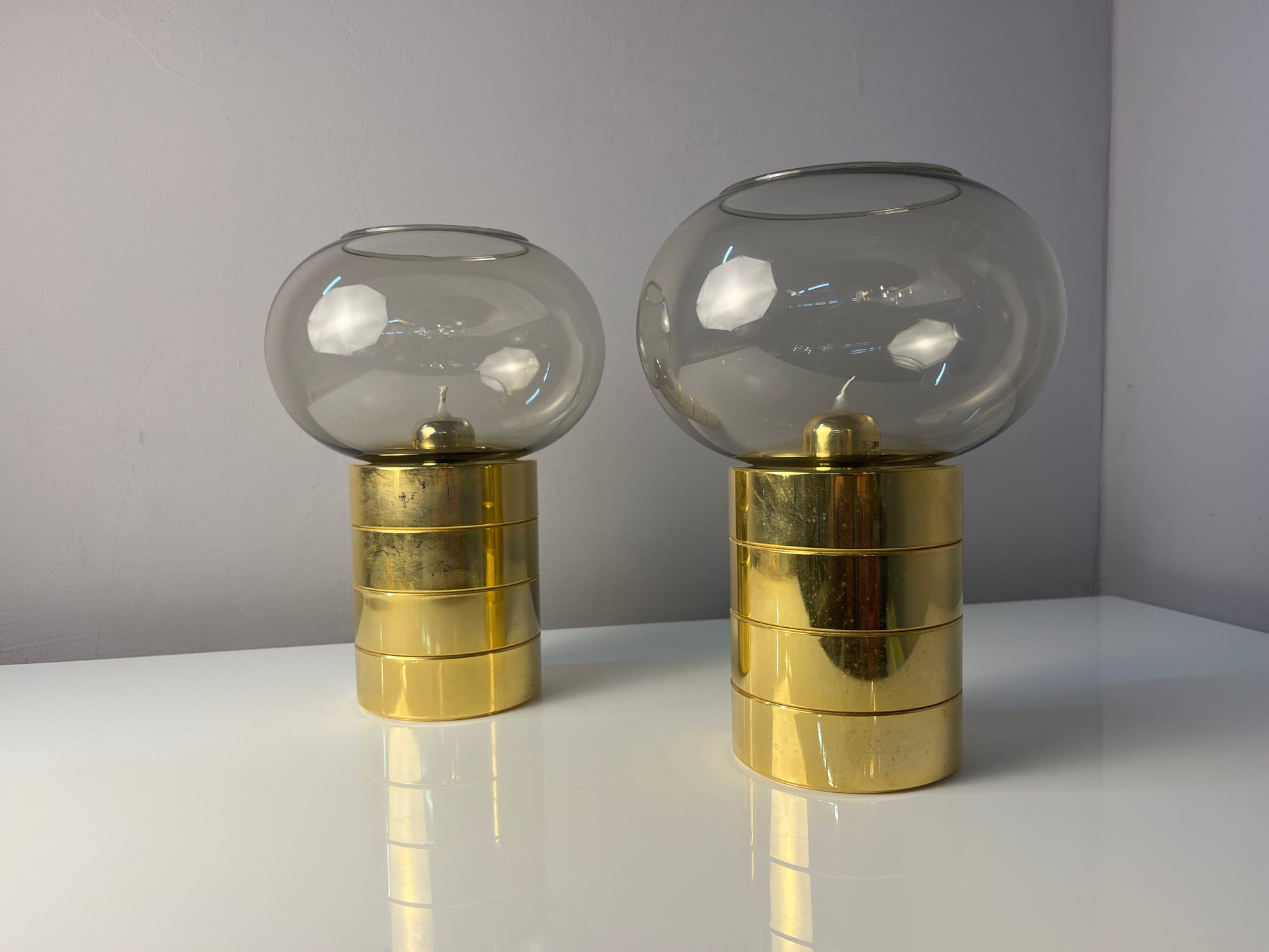 Kerzenständer Messing Rauchglas von FÖHL