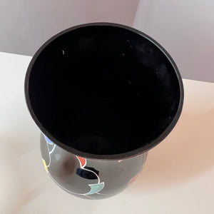 Vase schwarz Hyalithglas von Glasveredelung Karl Grossmann