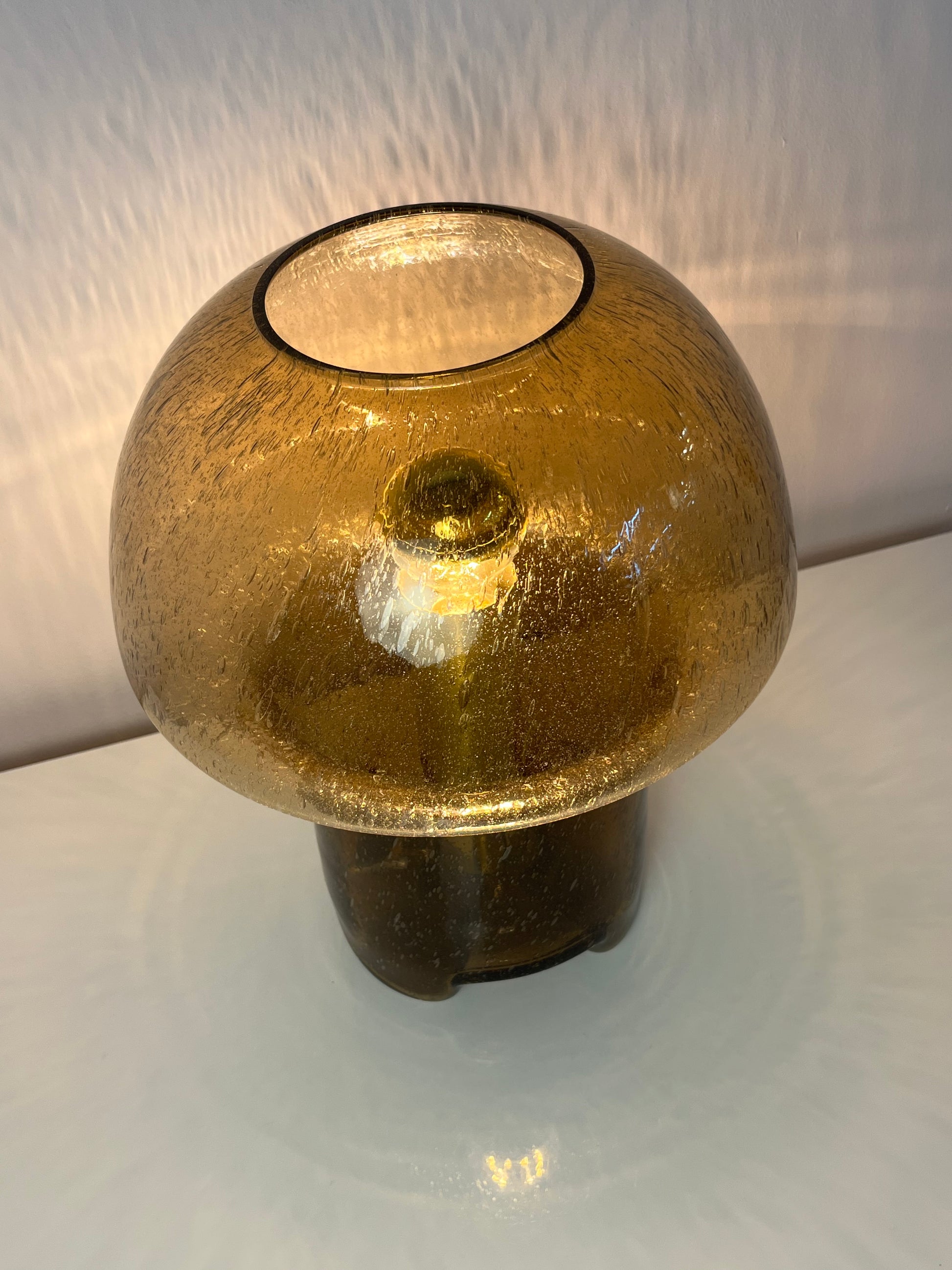 Pilzlampe braun Einschlussglas von Süssmuth Leuchten
