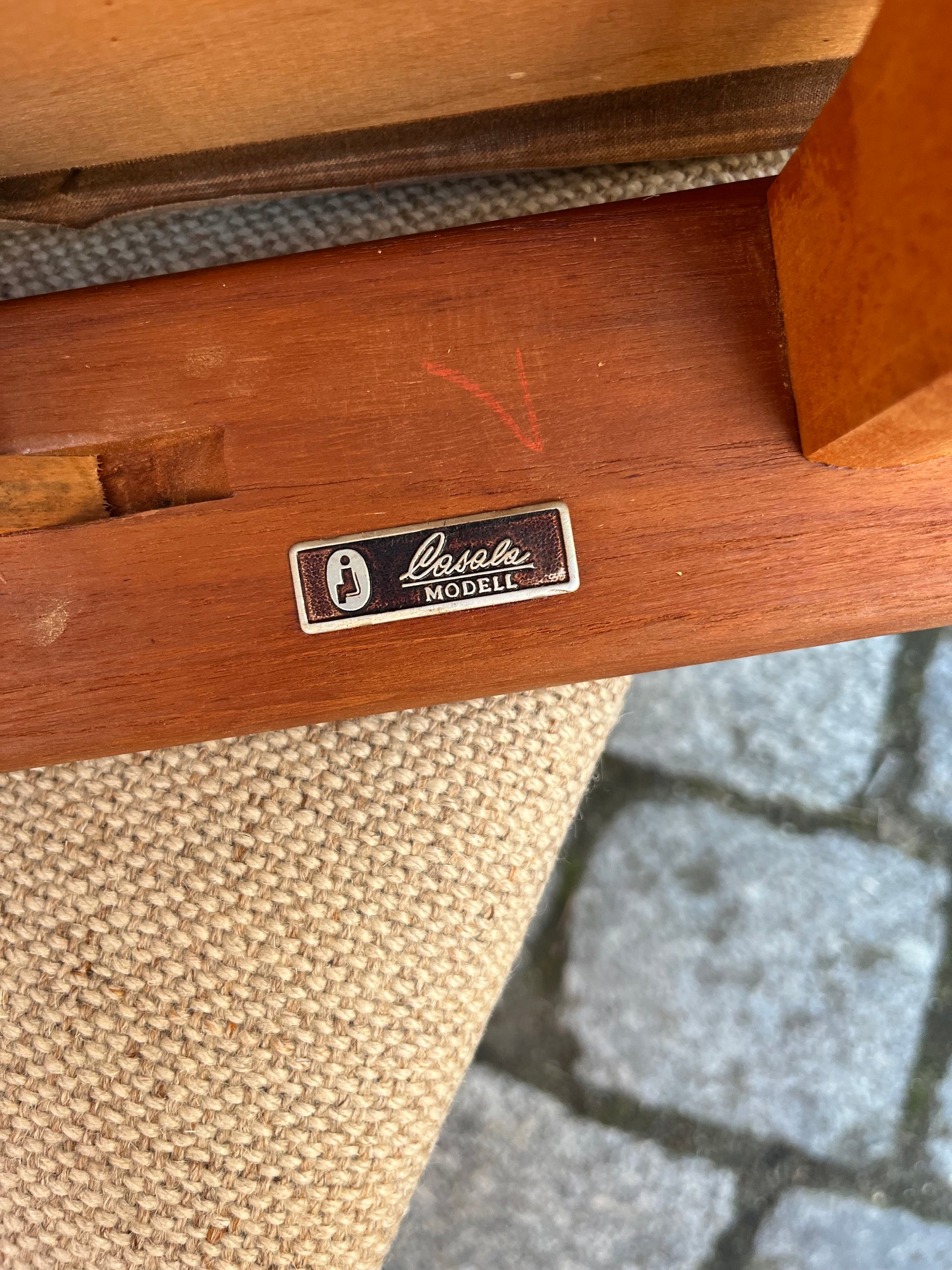 Set: 6x Polsterstuhl beige Teak von Casala