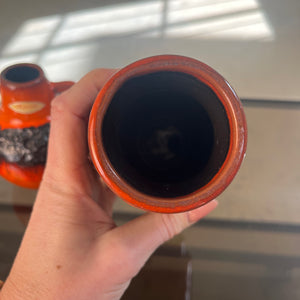 Set: 2x Vase Fat Lava orange schwarz von Kreutz Keramik