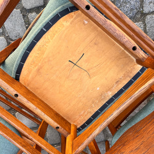 Set: 6x Esszimmerstuhl grau Teak neu gepolstert