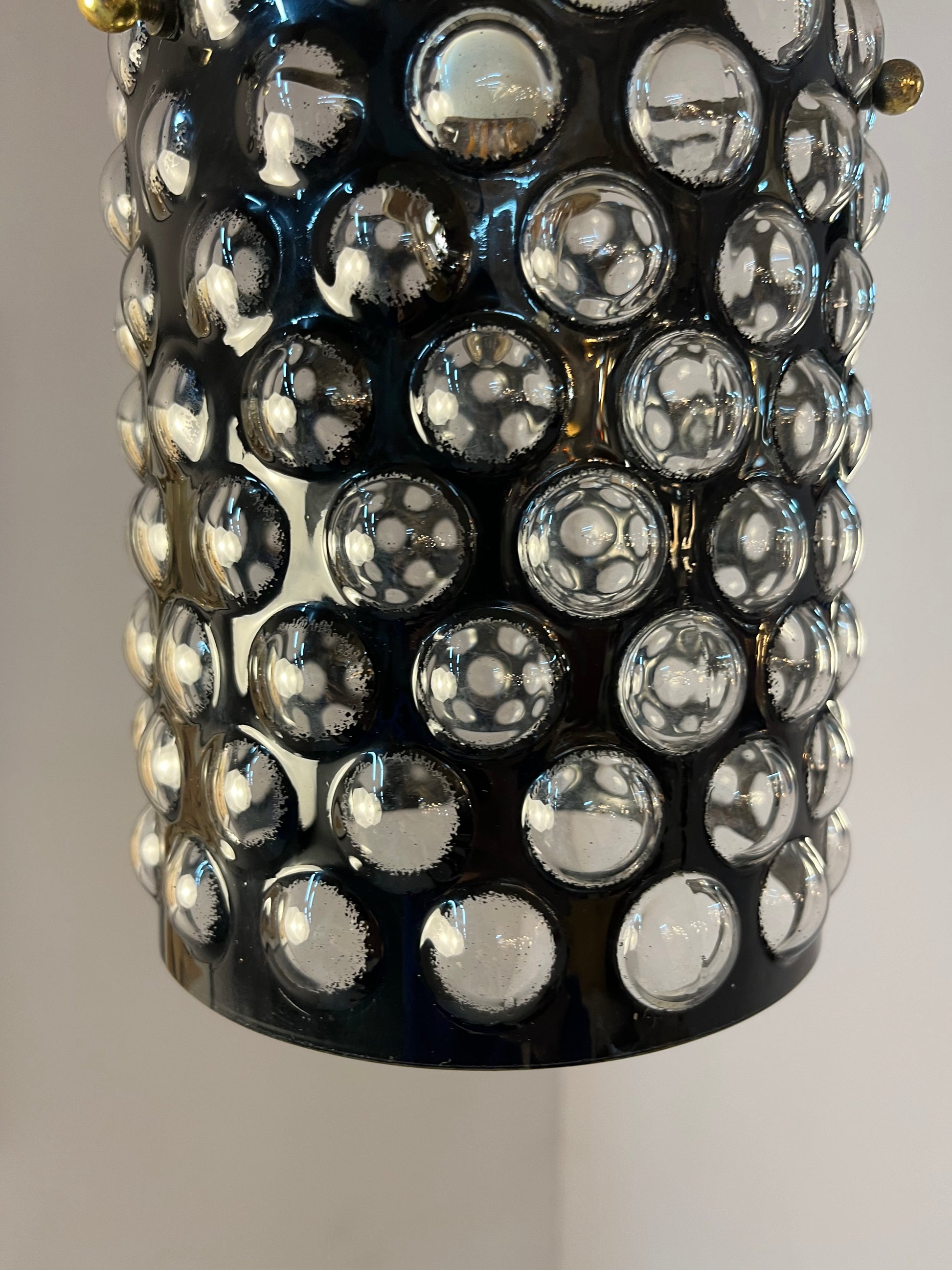 Hängelampe schwarz Bubbleglas aus Schweden