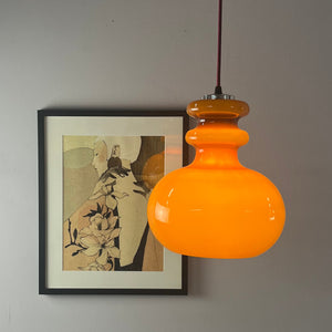 Hängelampe braun orange Glas