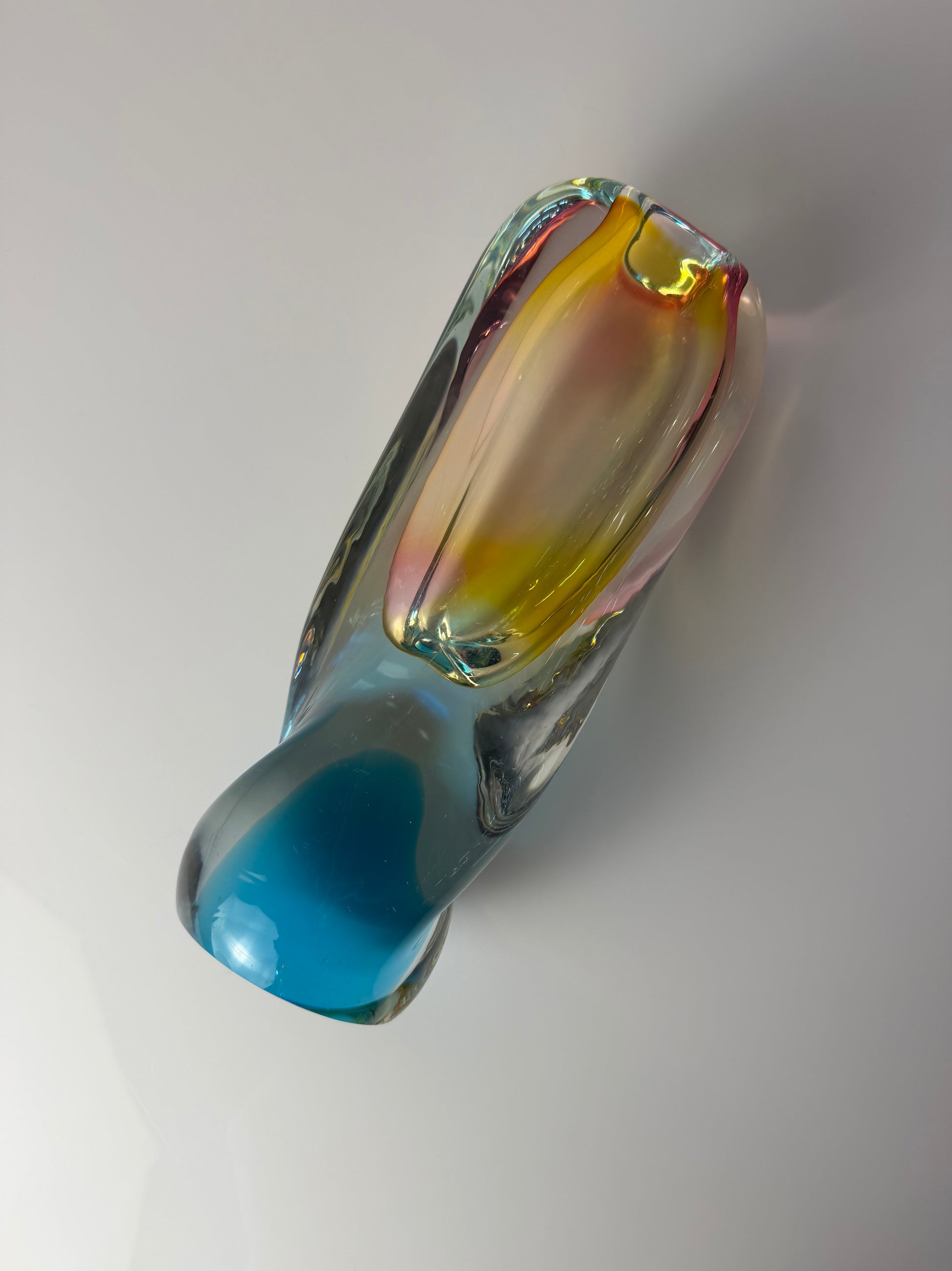 Vase Regenbogen Glas von Josef Rozinek für Borske Sklo