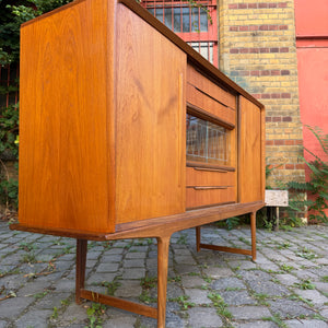 Highboard Teak mit Vitrine & Minibar aus Dänemark