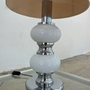 Tischlampe weiß Chrom Glas von Sölken