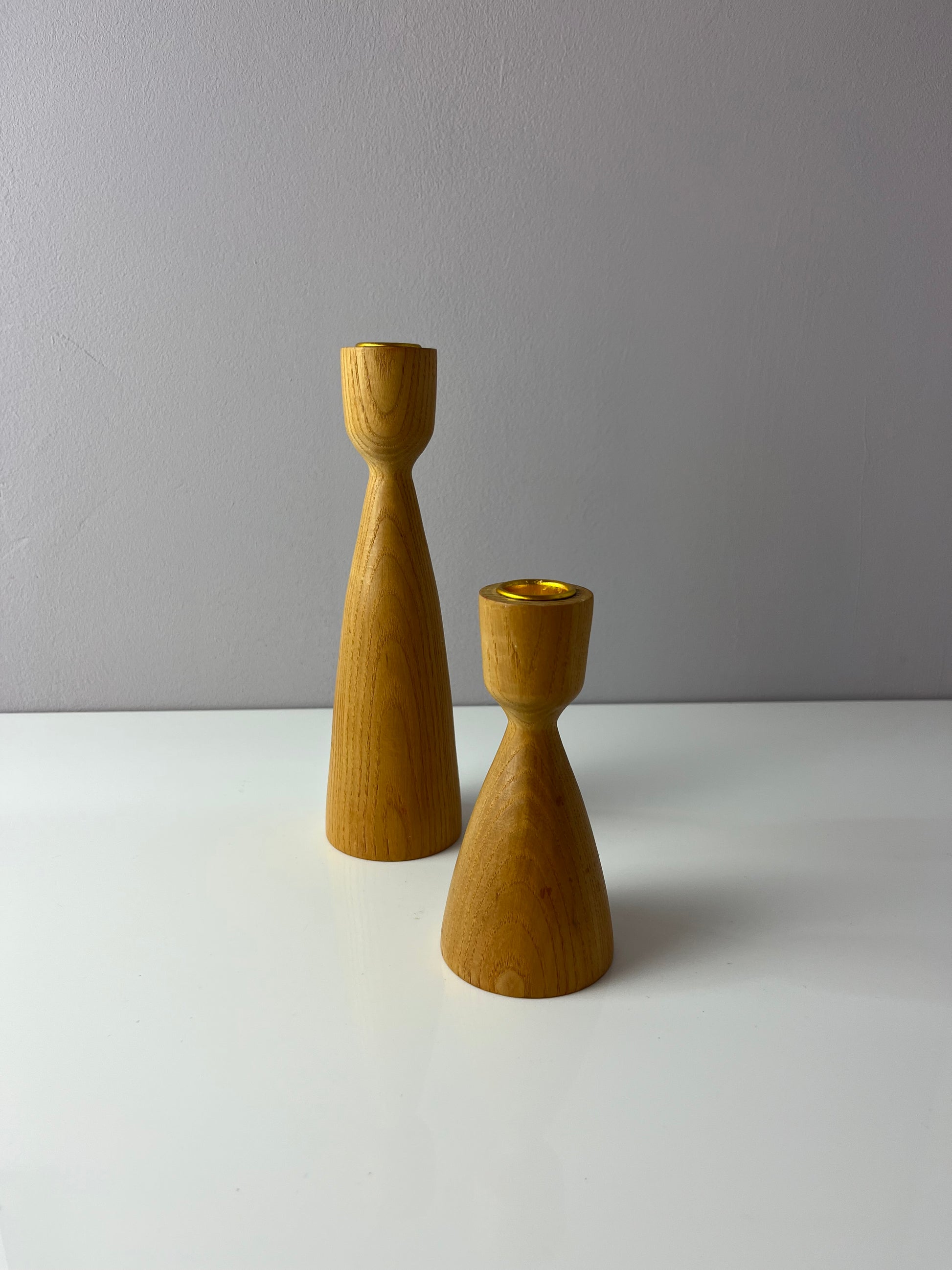 Set: 2x Kerzenständer Eiche