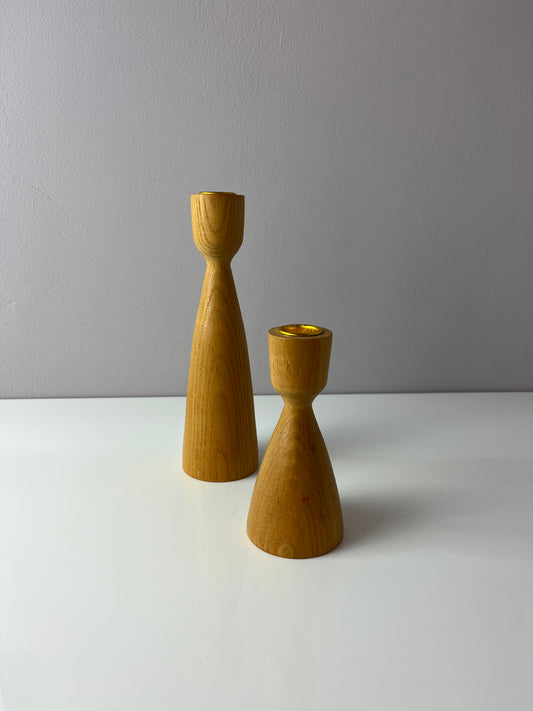 Set: 2x Kerzenständer Eiche