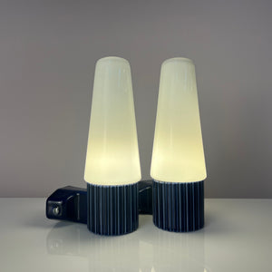 Set: 2x Wandlampe Modell 6020 blau von Sigvard Bernadotte für Ifö