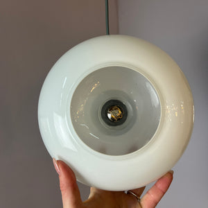 Hängelampe weiß Glas Chrom