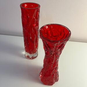 Set: 2 Vasen rot von Kurt Wokan für Ingrid Glas