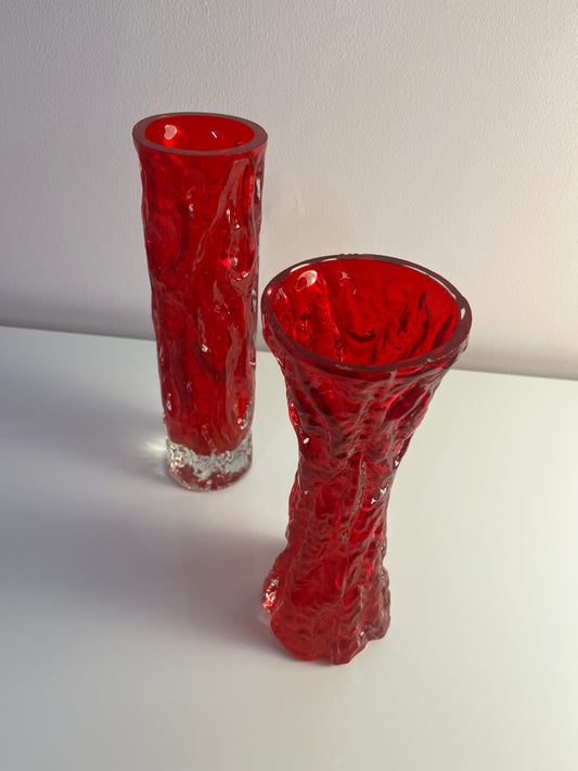 Set: 2 Vasen rot von Kurt Wokan für Ingrid Glas