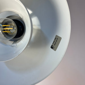 Lamellenlampe Typ 827 teils neu lackiert gelb weiß von Horn