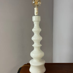 Tischlampe weiß Glas aus Dänemark